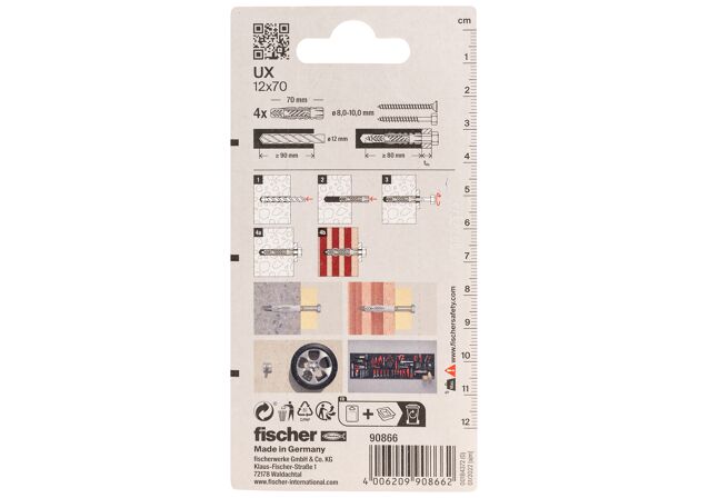 Packaging: "Cheville multi-matériaux fischer UX 12x70"