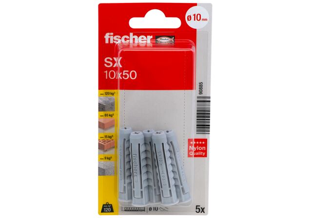 Packaging: "fischer Genleşme tapası SX 10 x 50 KP kenarlı küçük paket"