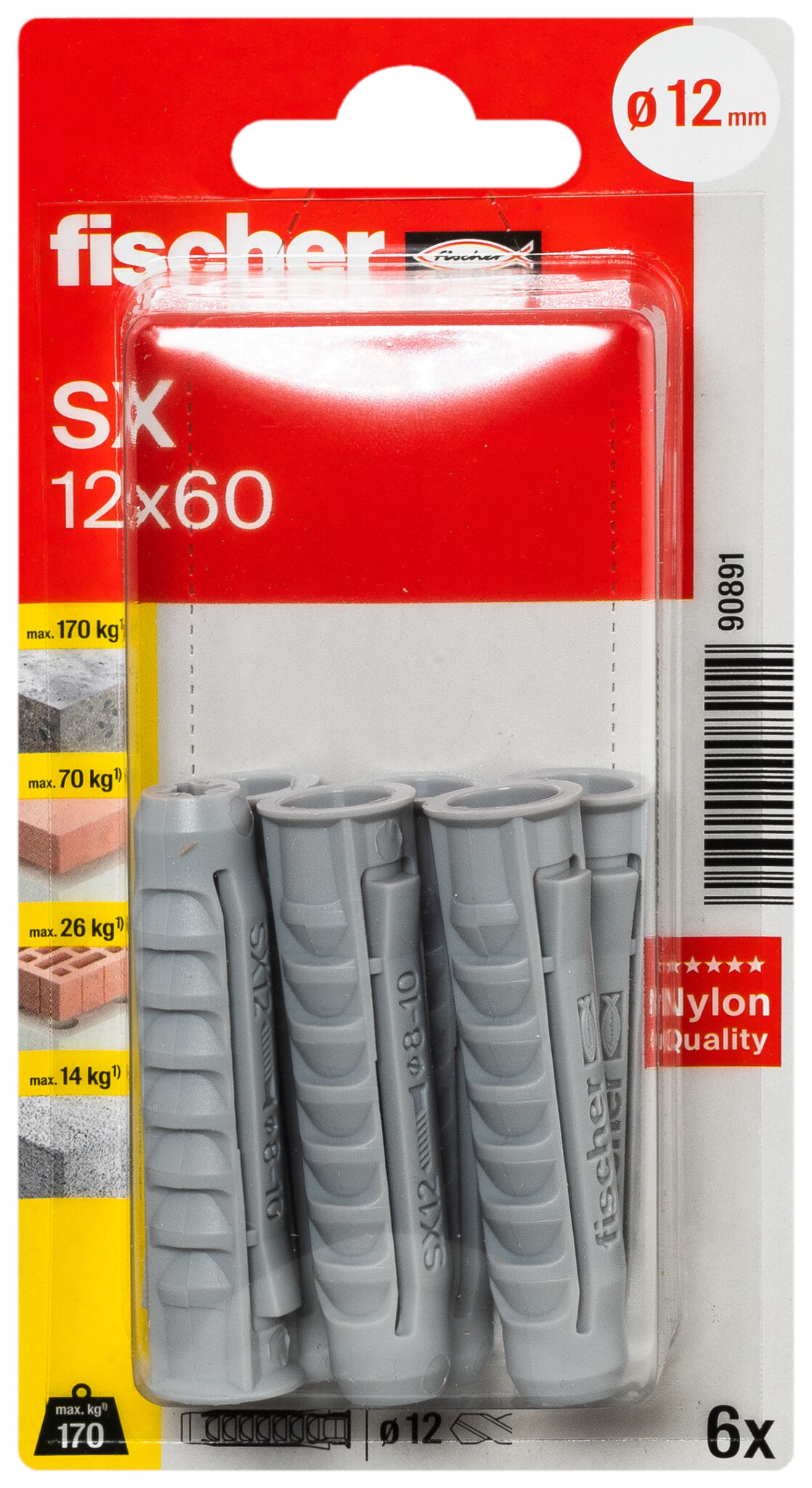 Packaging: "fischer Expansion plug SX 12 x 60"