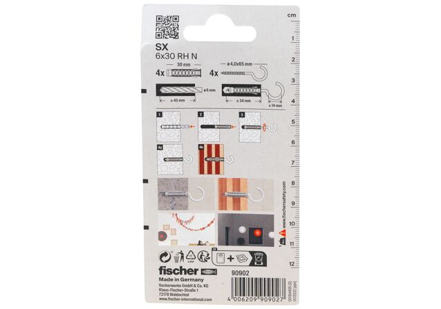 Emballasje: "fischer Nylonplugg M/KROK SX 6X30 RH N BK (NOBB 49136878)"