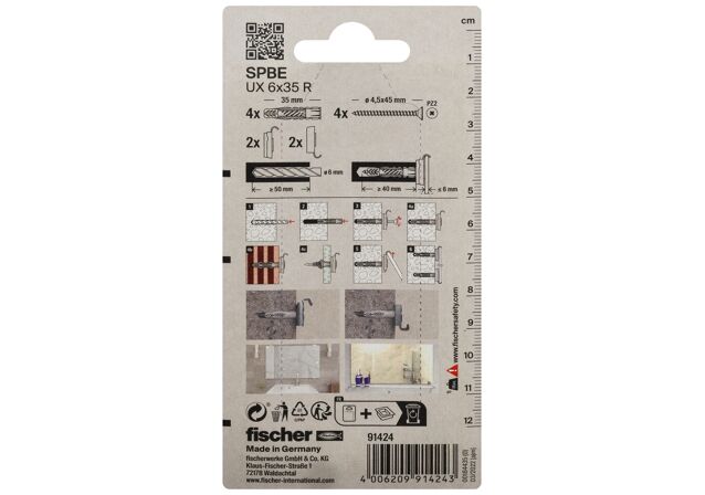 Packaging: "fischer mirror fixing SPBE K SB-card"