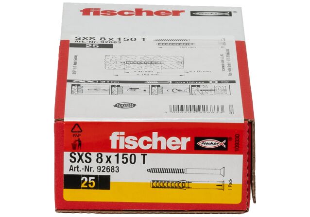 Packaging: "fischer Frame fixing SXS 8 x 150 T"