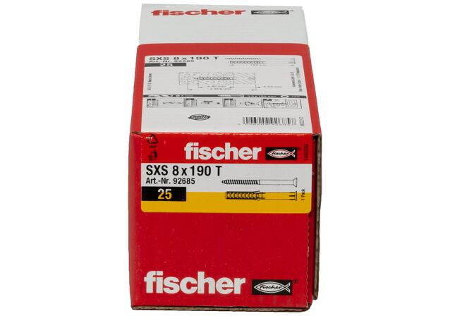 Packaging: "fischer Frame fixing SXS 8 x 190 T"