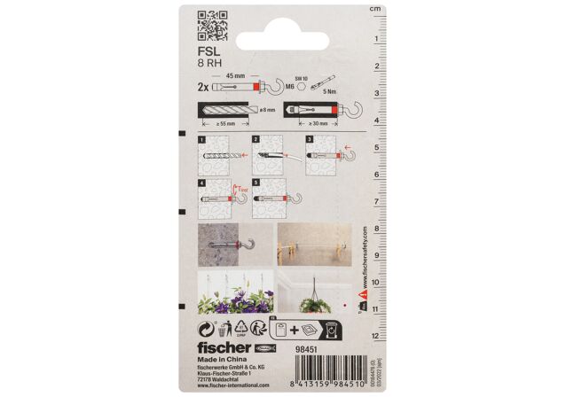Packaging: "fischer 슬리브 앵커 FSL 8 RH K NV"