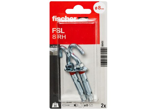 Συσκευασία: "fischer FSL 8 RH blister Η/Γ Αγκύριο με χιτώνιο & γάντζο"