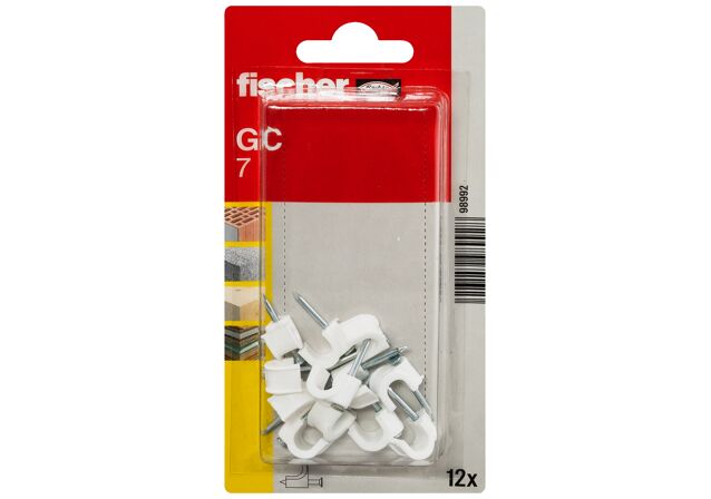 Packaging: "Blíster grapillas para cable GC 7 K Blanca"