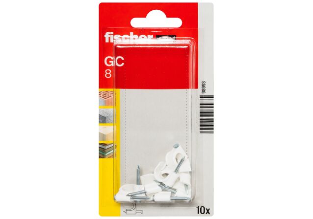 Packaging: "Blíster grapillas para cable GC 8 K Blanca"
