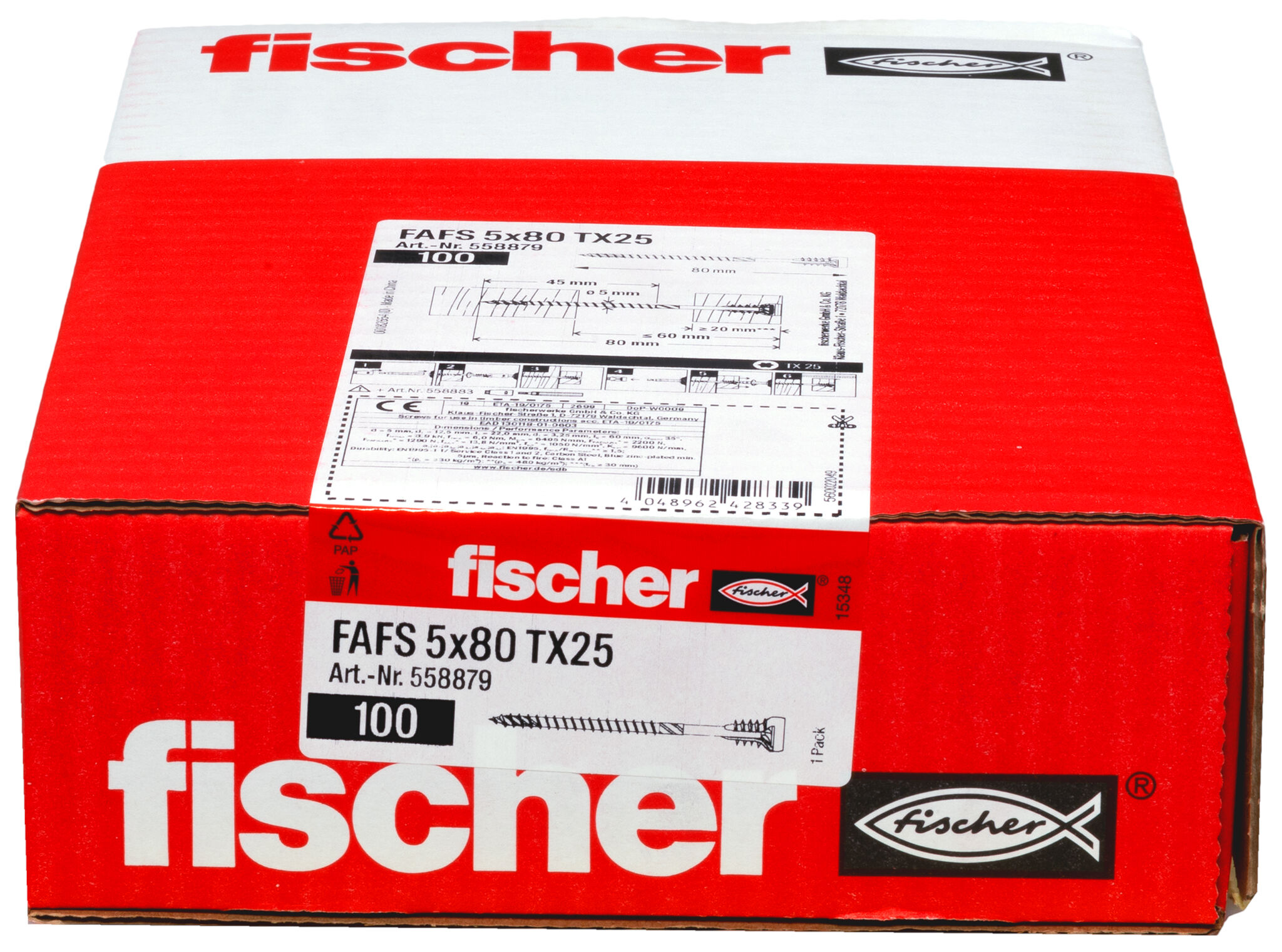 Packaging: "fischer adjustable screw FAFS 5 x 80 TX25"