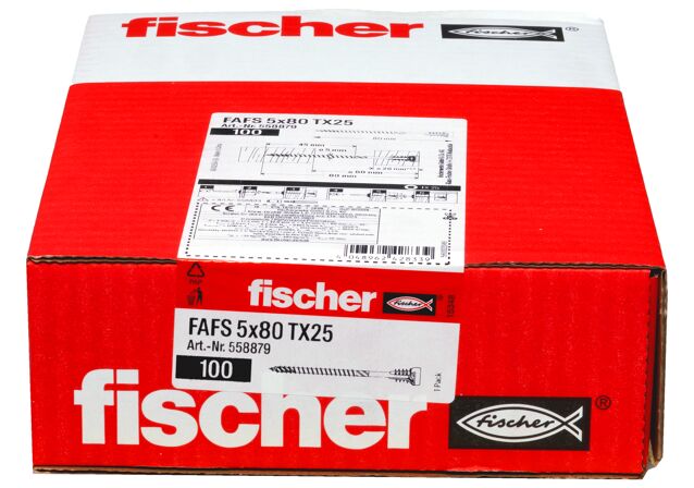 Verpackung: "fischer Justierschraube FAFS 5 x 80 TX25"