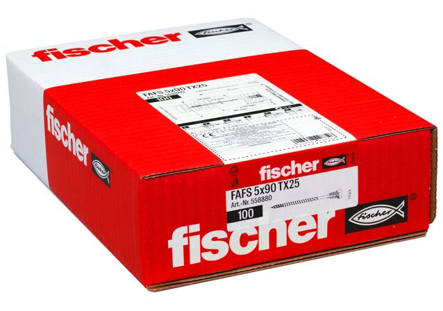 Verpackung: "fischer Justierschraube FAFS 5 x 90 TX25"