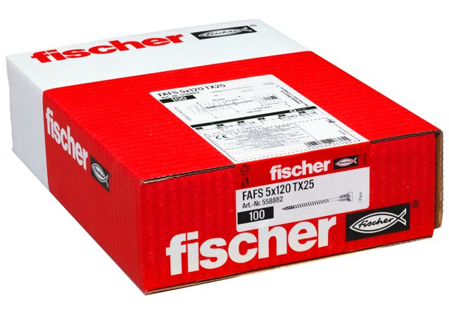 Verpackung: "fischer Justierschraube FAFS 5 x 120 TX25"