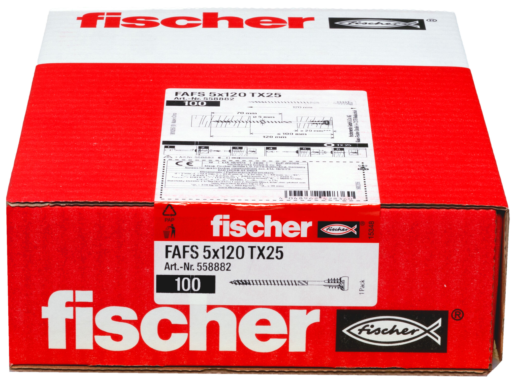 Packaging: "fischer adjustable screw FAFS 5 x 120 TX25"