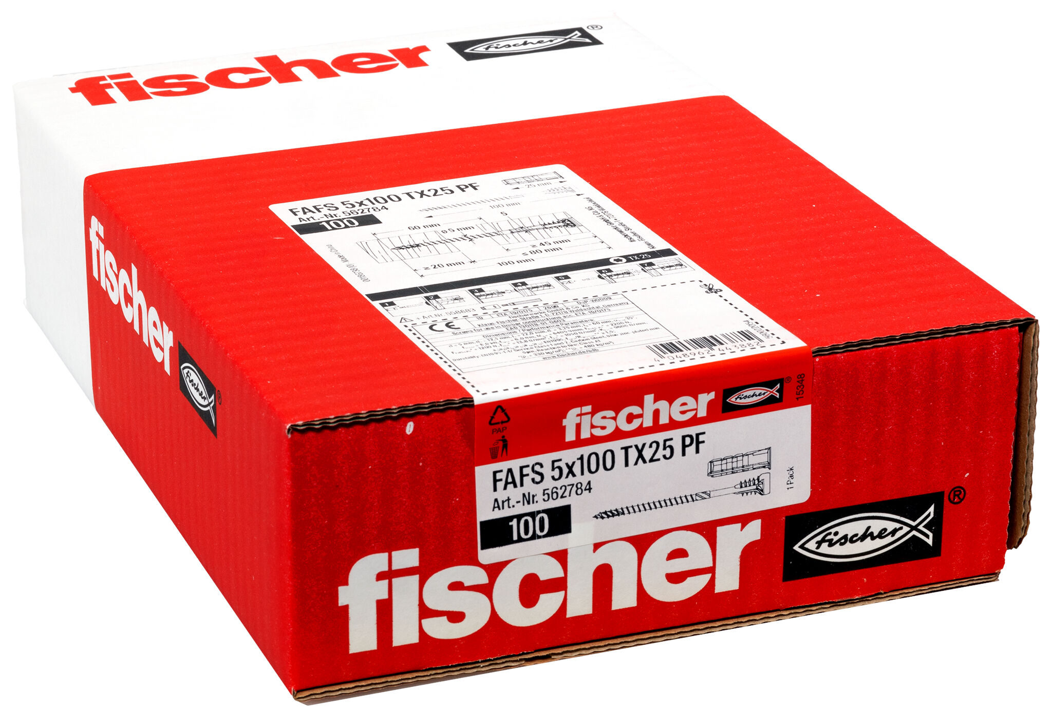 Packaging: "fischer adjustable screw FAFS 5 x 100 TX25 PF"