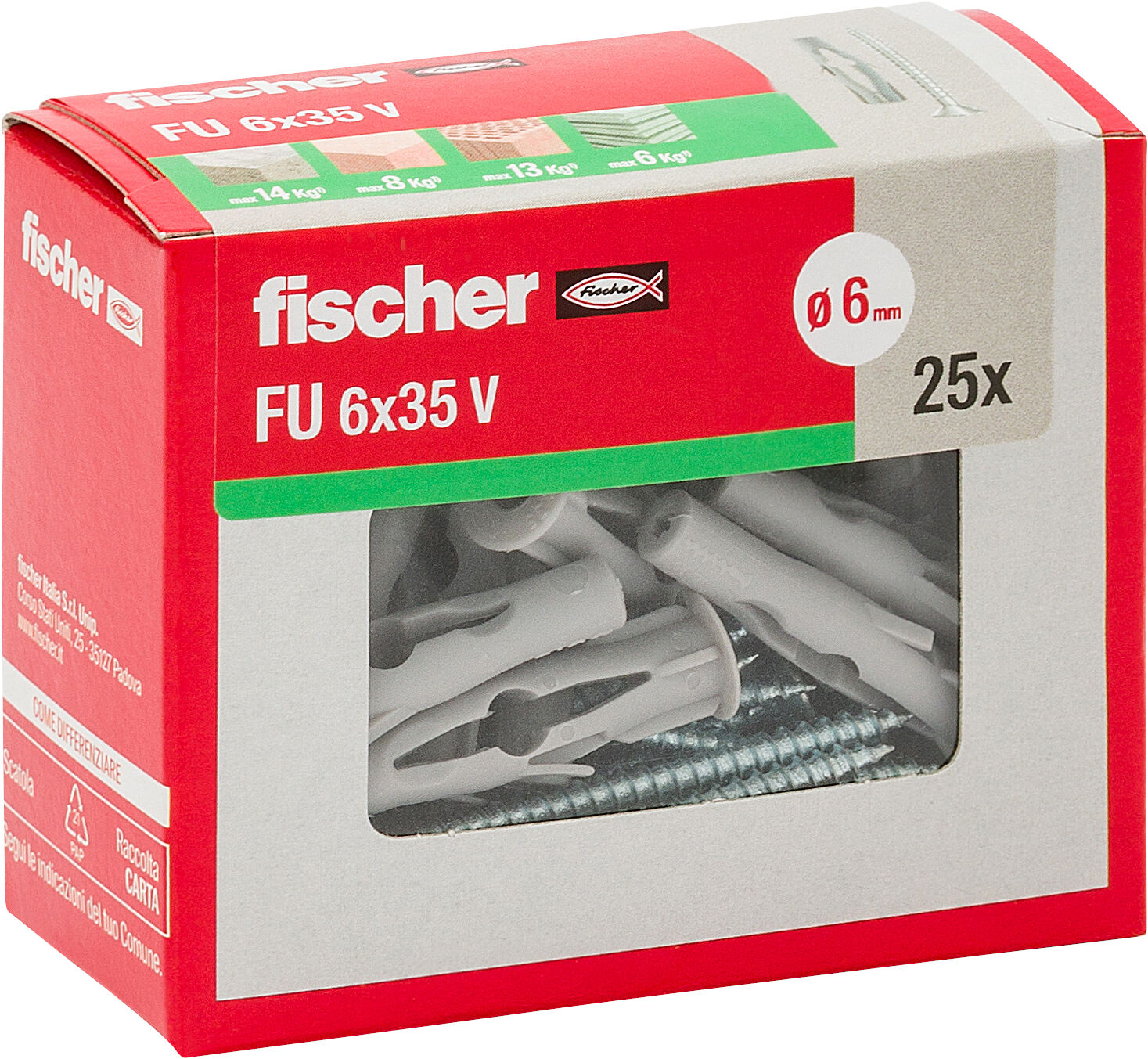 Confezione: "FU 6x35 V tassello con vite"