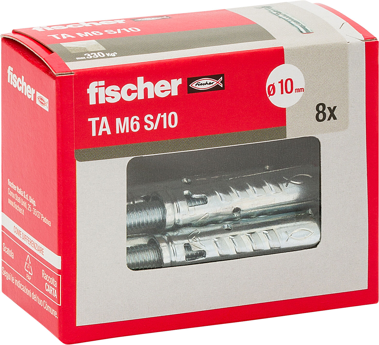 Confezione: "TA M6 S/10 Y Ancorante metallico con vite T.E."