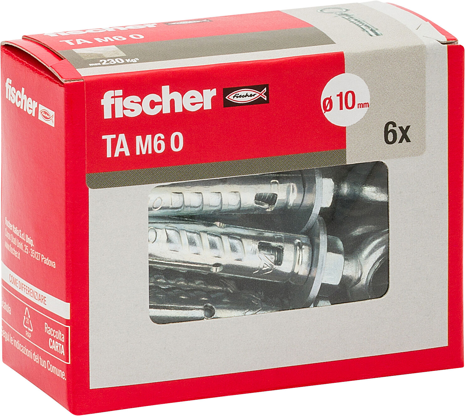 Confezione: "TA M6 O Y Ancorante metallico con occhiolo"