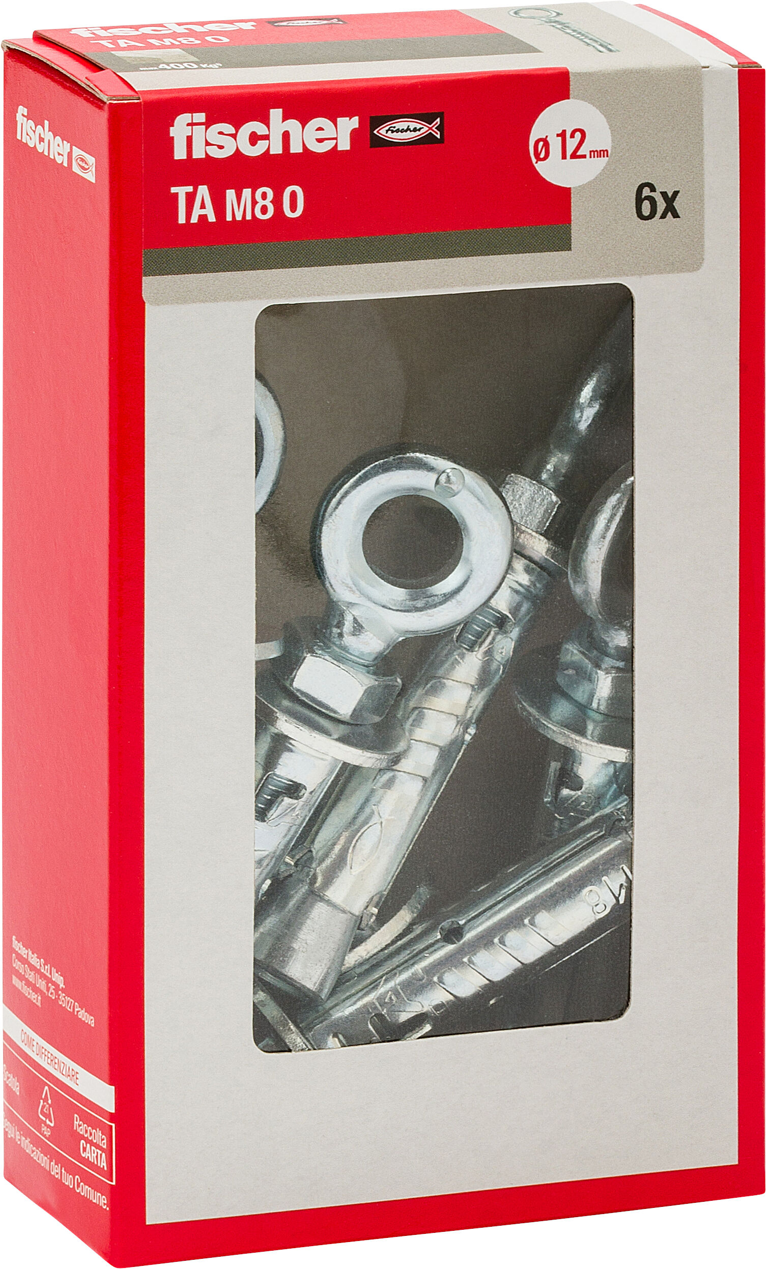 Confezione: "TA M8 O Y Ancorante metallico con occhiolo"