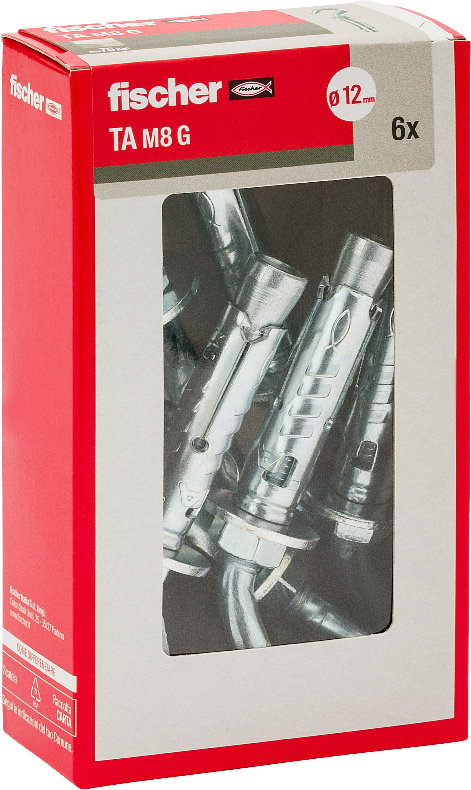 Confezione: "TA M8 G Y Ancorante metallico con gancio"