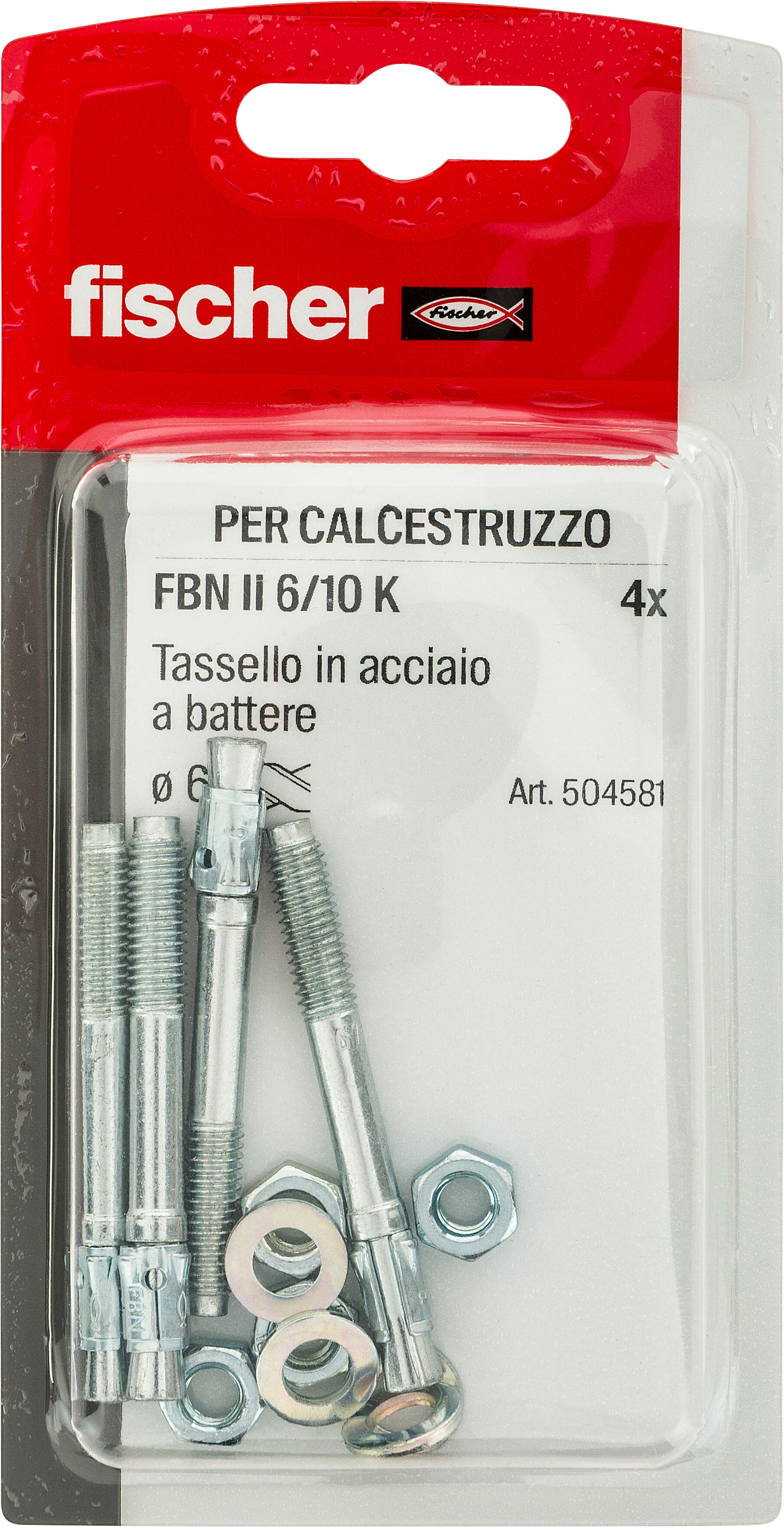 Confezione: "FBN II 6/10 K Ancorante a battere in acciaio zincato con fascetta espandente"