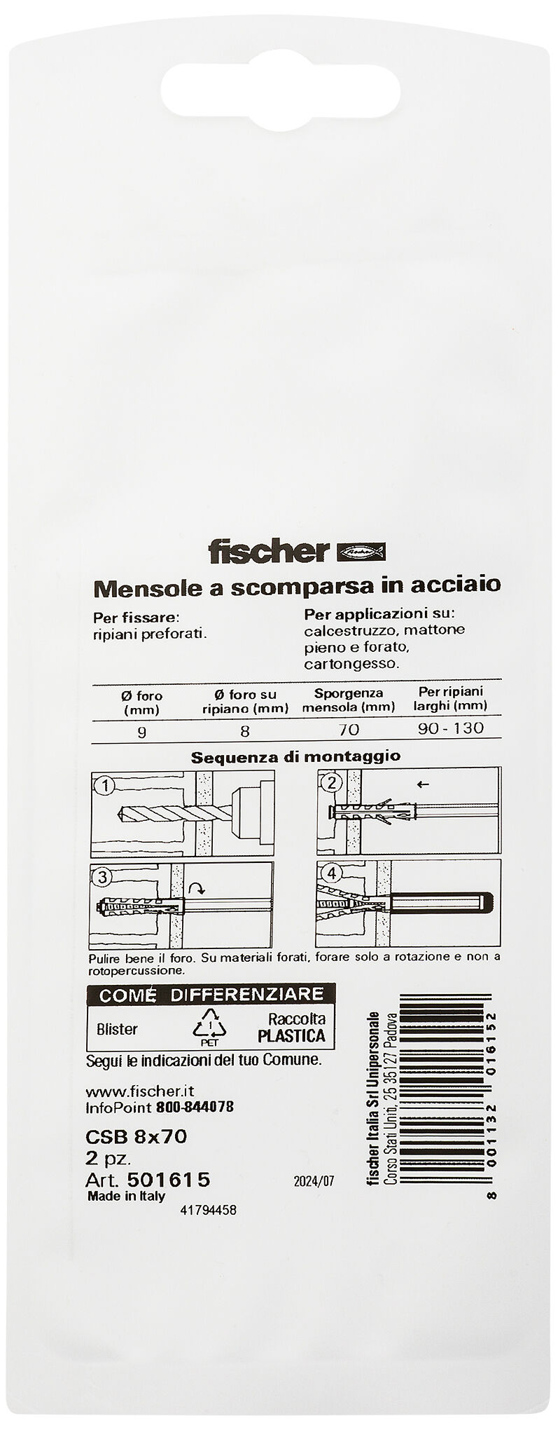 Confezione: "CSB 8 X 70 K"