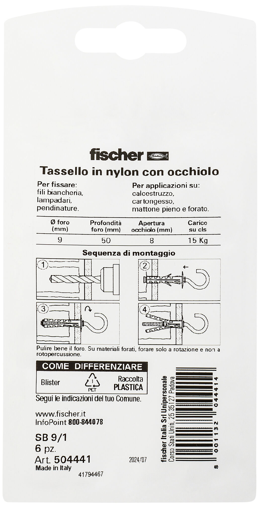 Confezione: "SB 9/1 K"