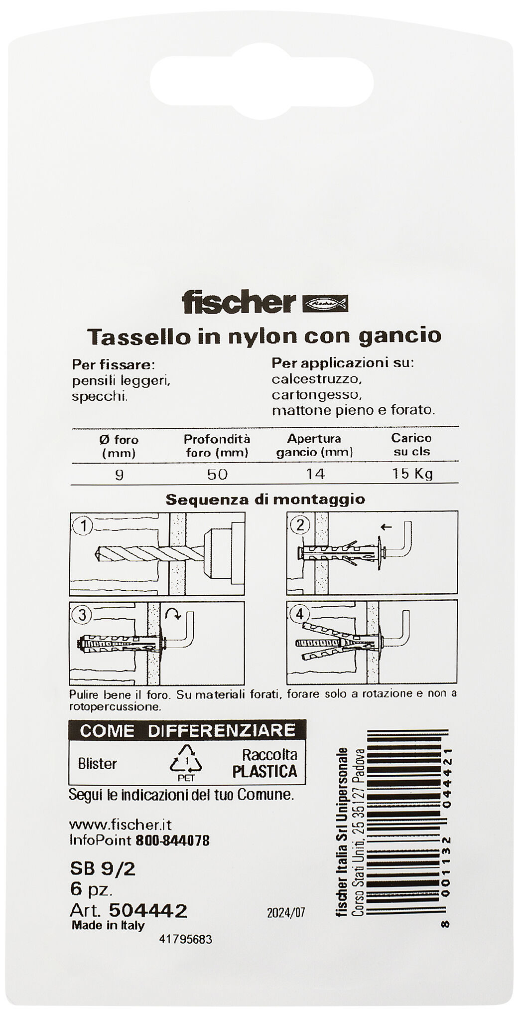 Confezione: "SB 9/2 K"