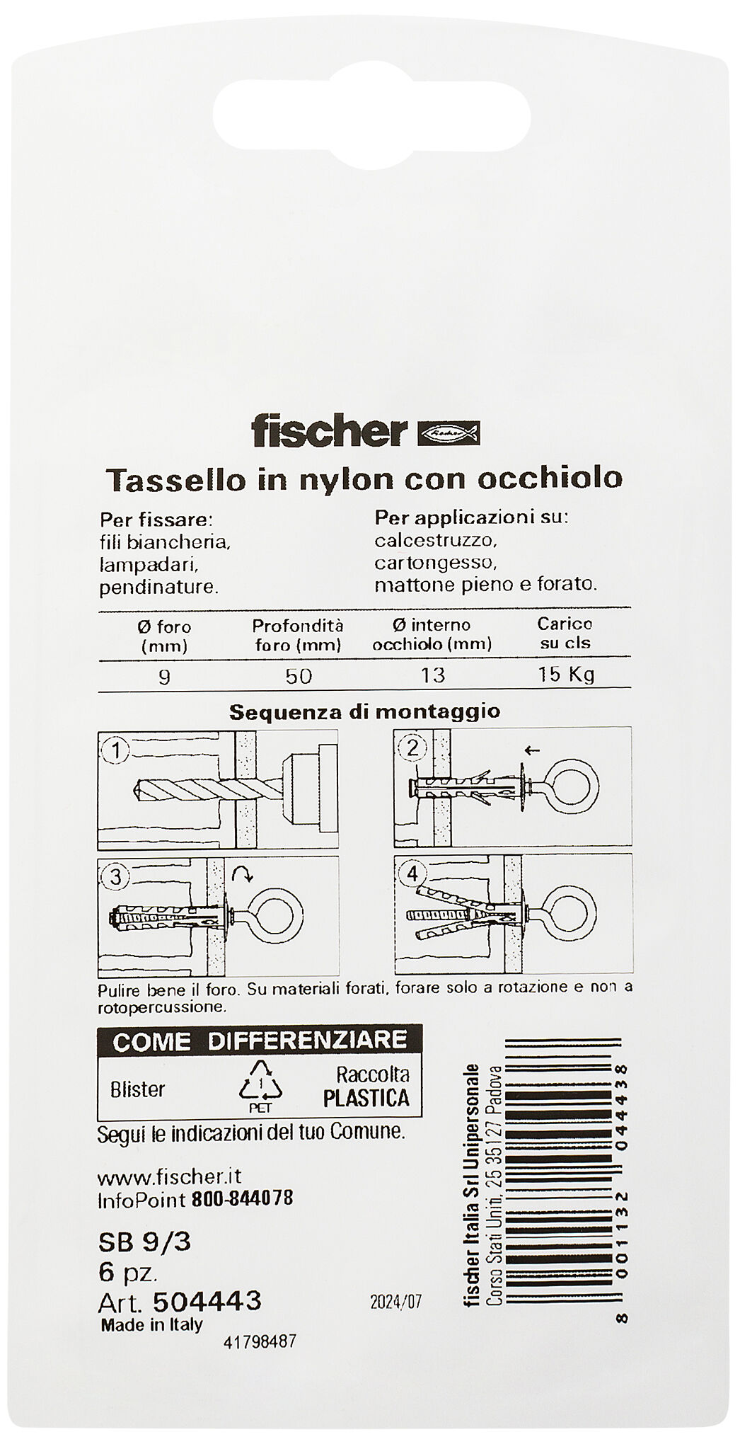 Confezione: "SB 9/3 K"