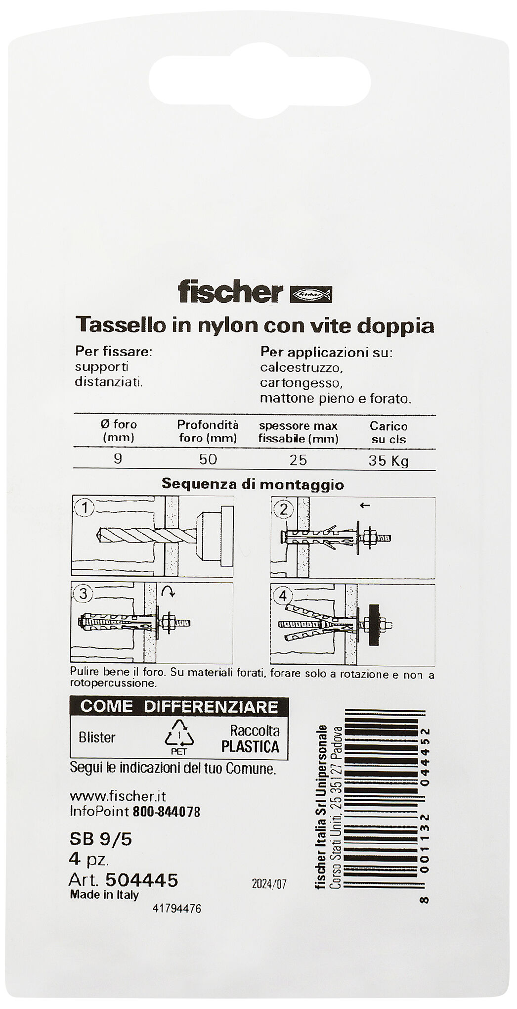 Confezione: "SB 9/5 K"