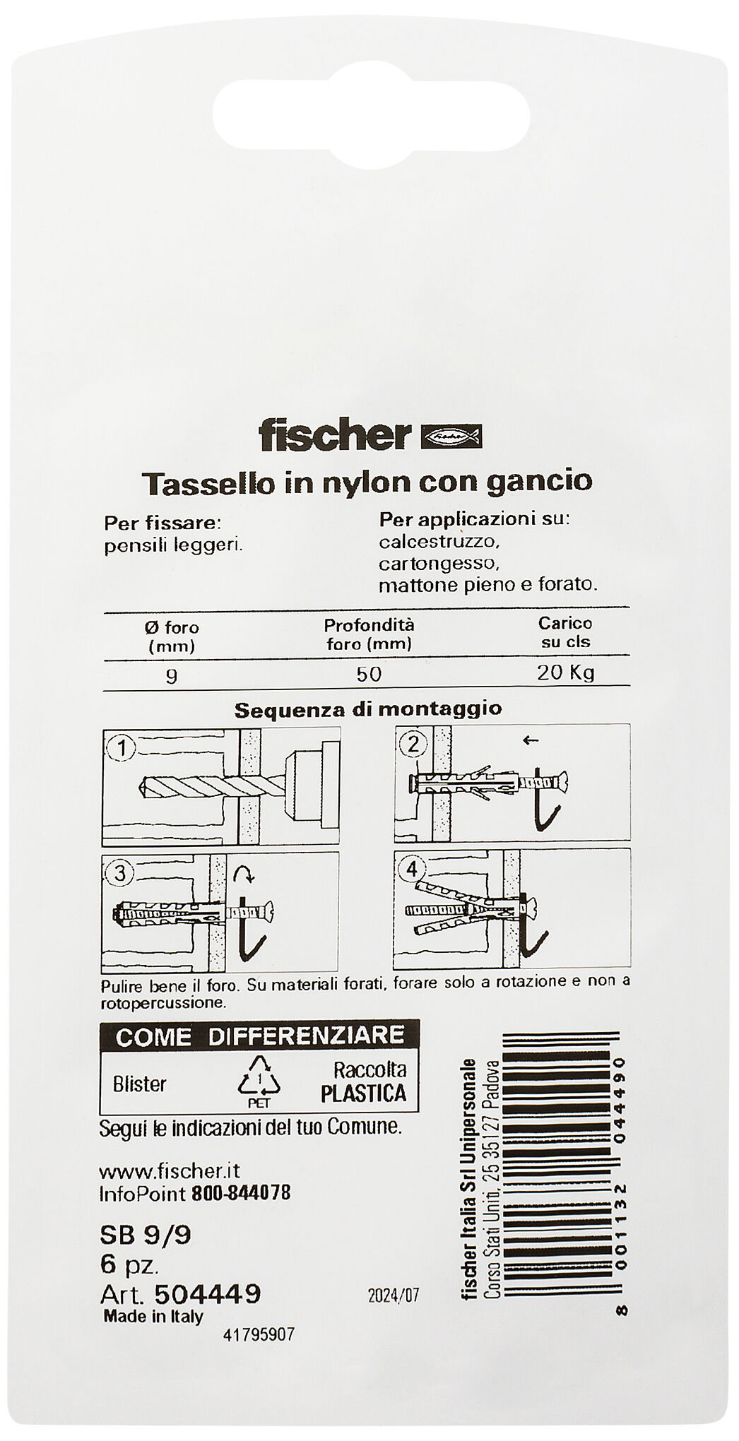 Confezione: "SB 9/9 K"