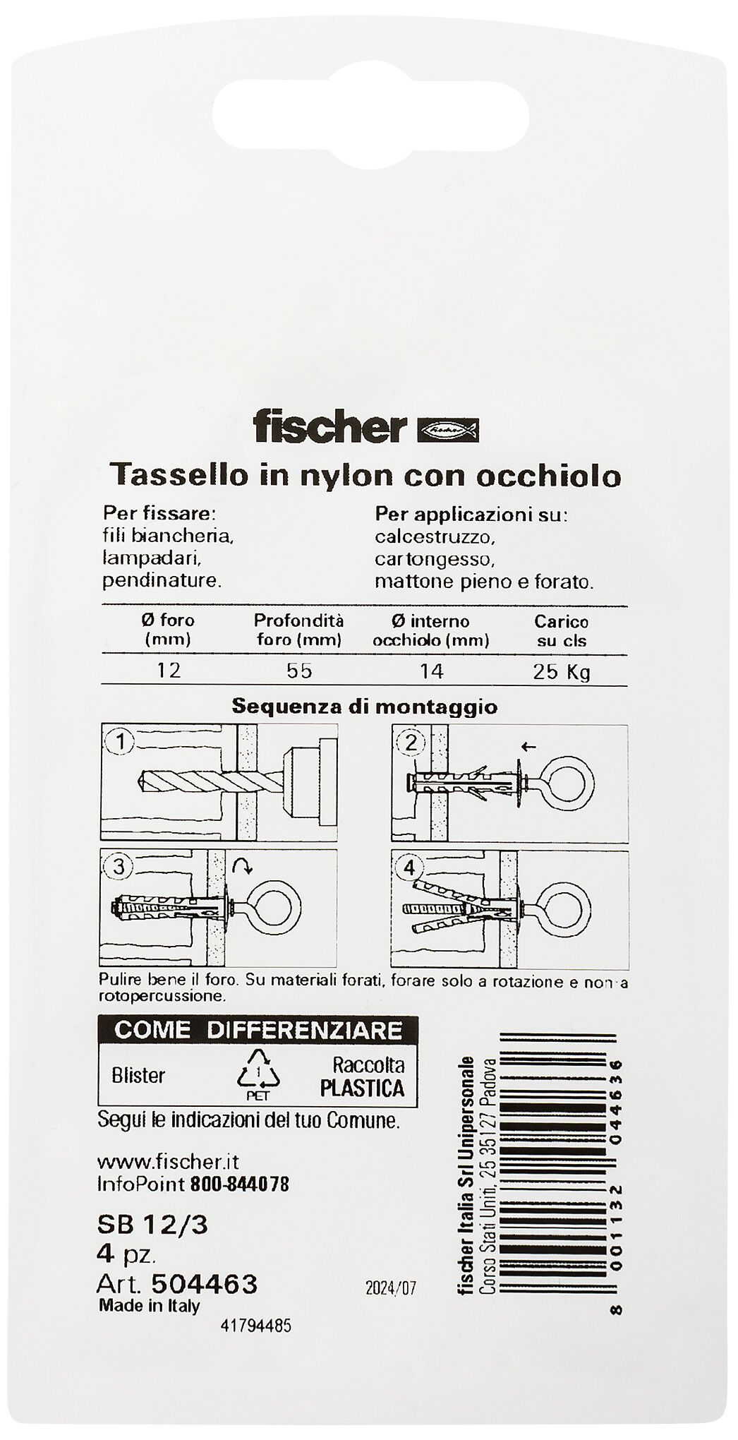 Confezione: "SB 12/3 K"