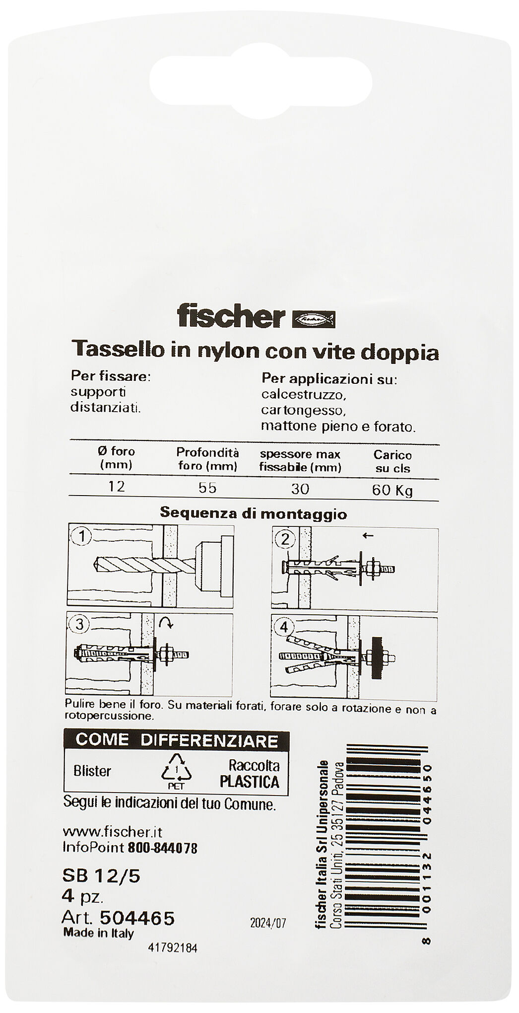 Confezione: "SB 12/5 K"