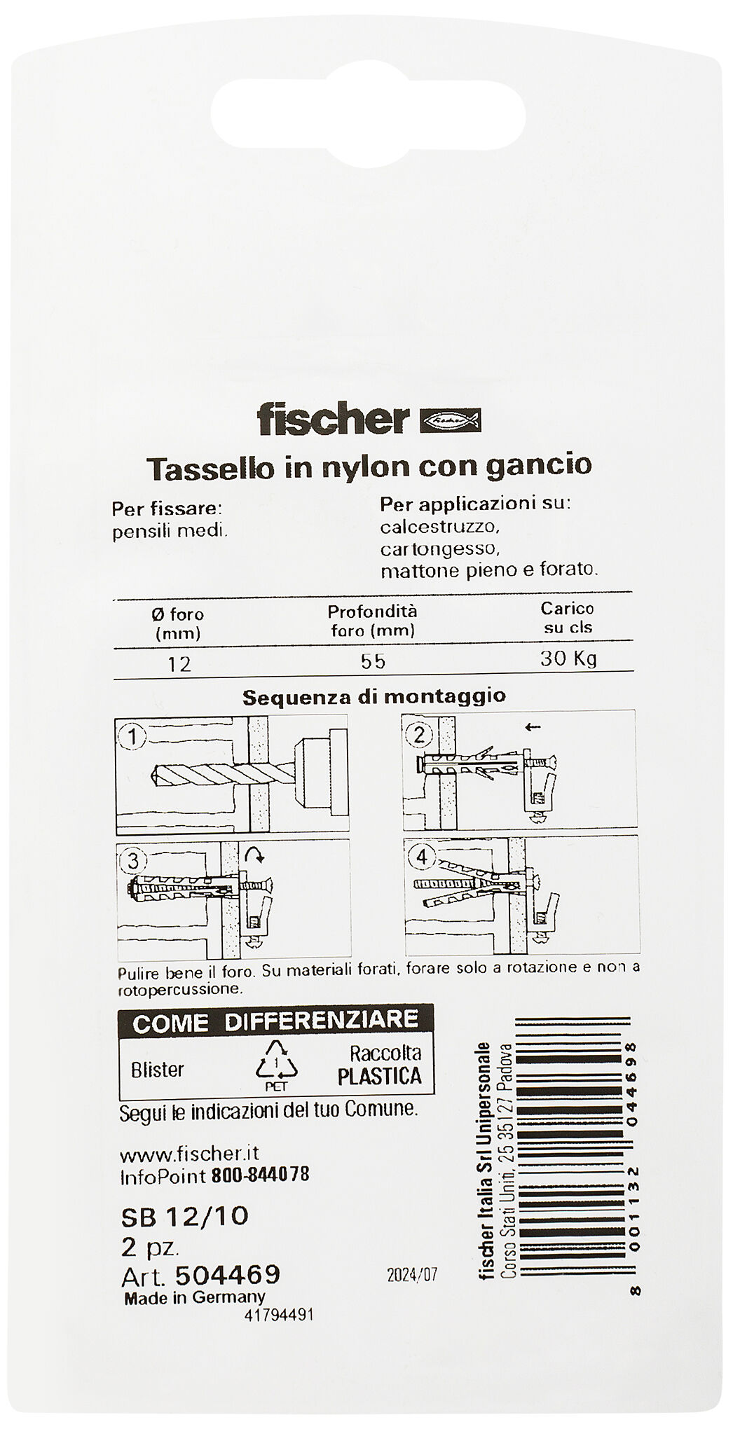 Confezione: "SB 12/10 K"