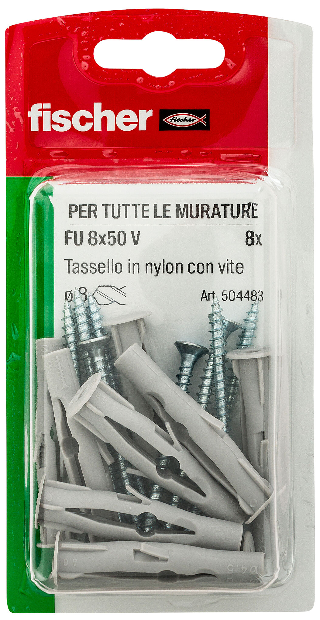 Confezione: "FU 8x50 V tassello con vite in blister"