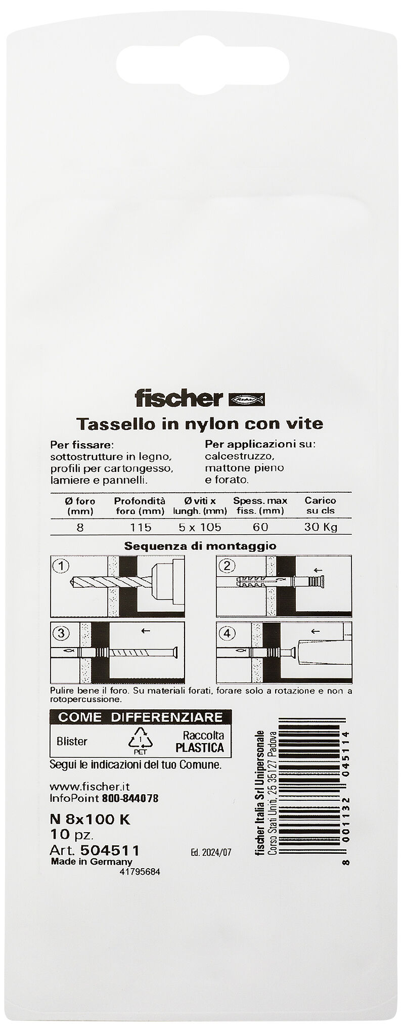 Confezione: "N 8x100 K"