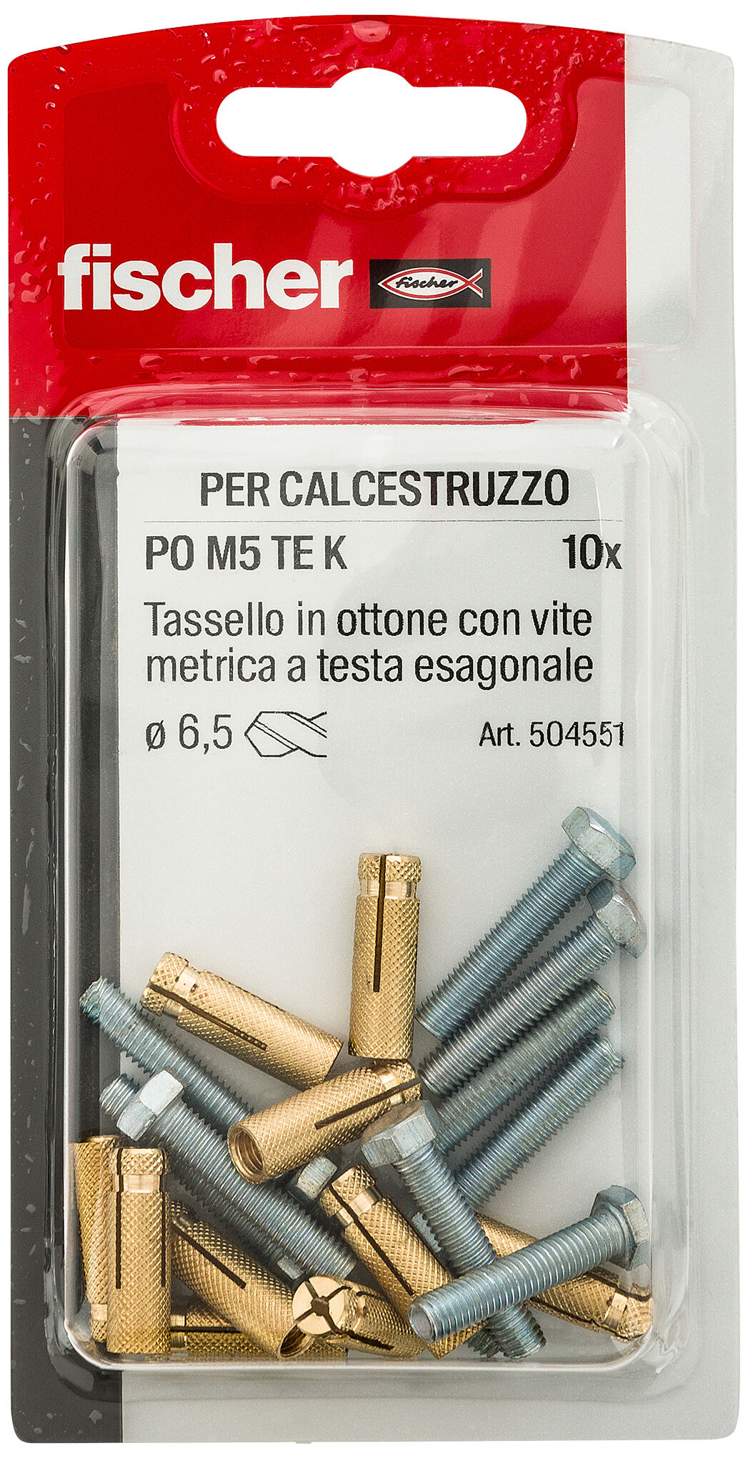 Confezione: "PO M5 S Tassello in ottone a espansione con filettatura metrica"