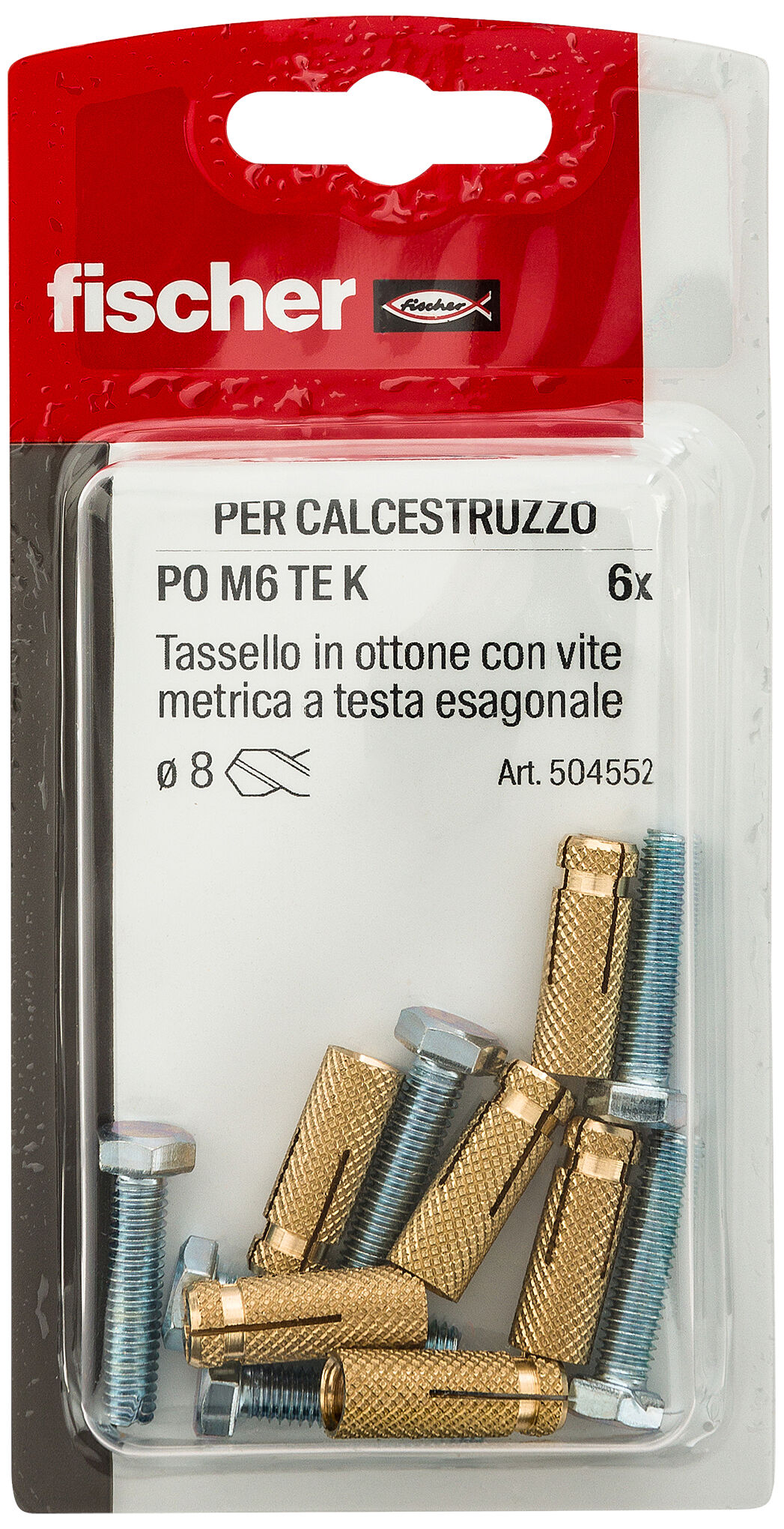 Confezione: "PO M6 S K Tassello in ottone a espansione con filettatura metrica."