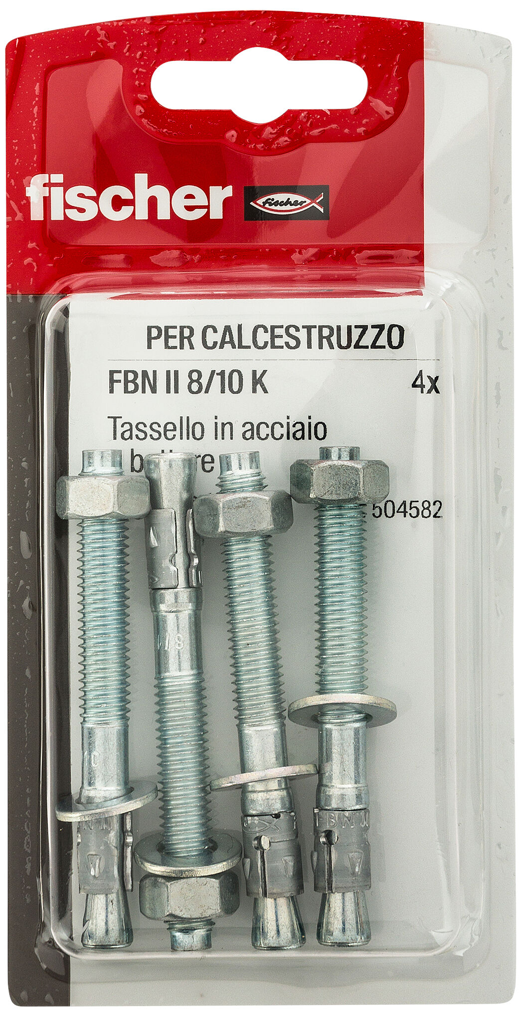 Confezione: "FBN II 8/10 K Ancorante a battere in acciaio zincato con fascetta espandente"