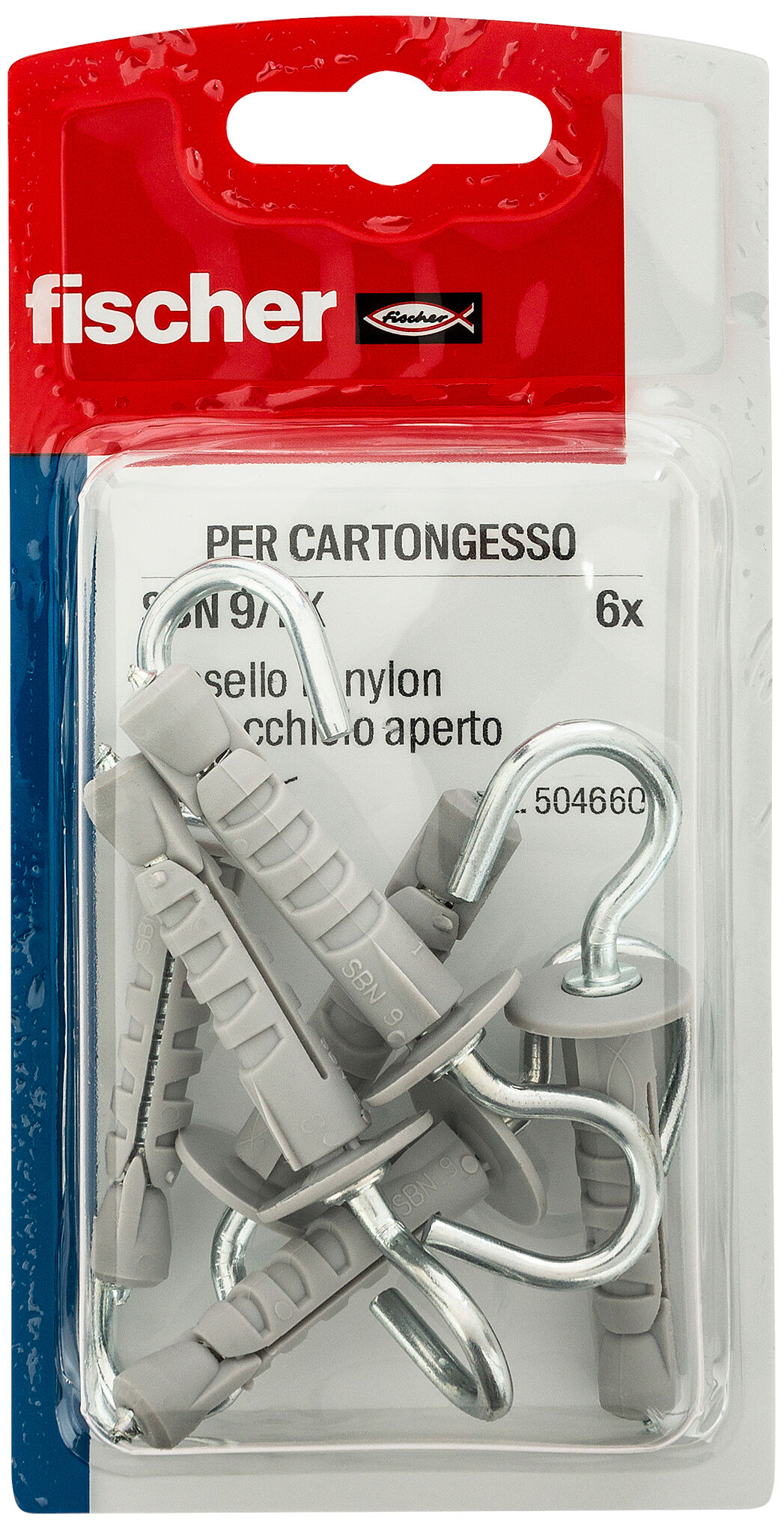 Confezione: "SBN 9/1 K Fissaggio per lastre con gancio medio in blister"