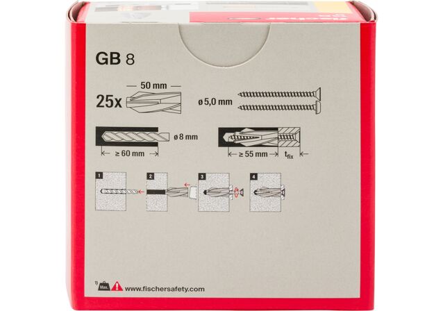 Packaging: "fischer Gazbeton ankraj GB 8"