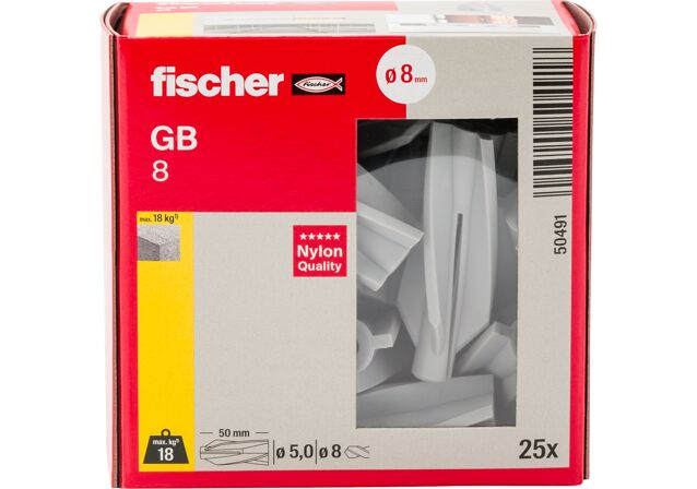 Packaging: "fischer Gasbetonplug GB 8"