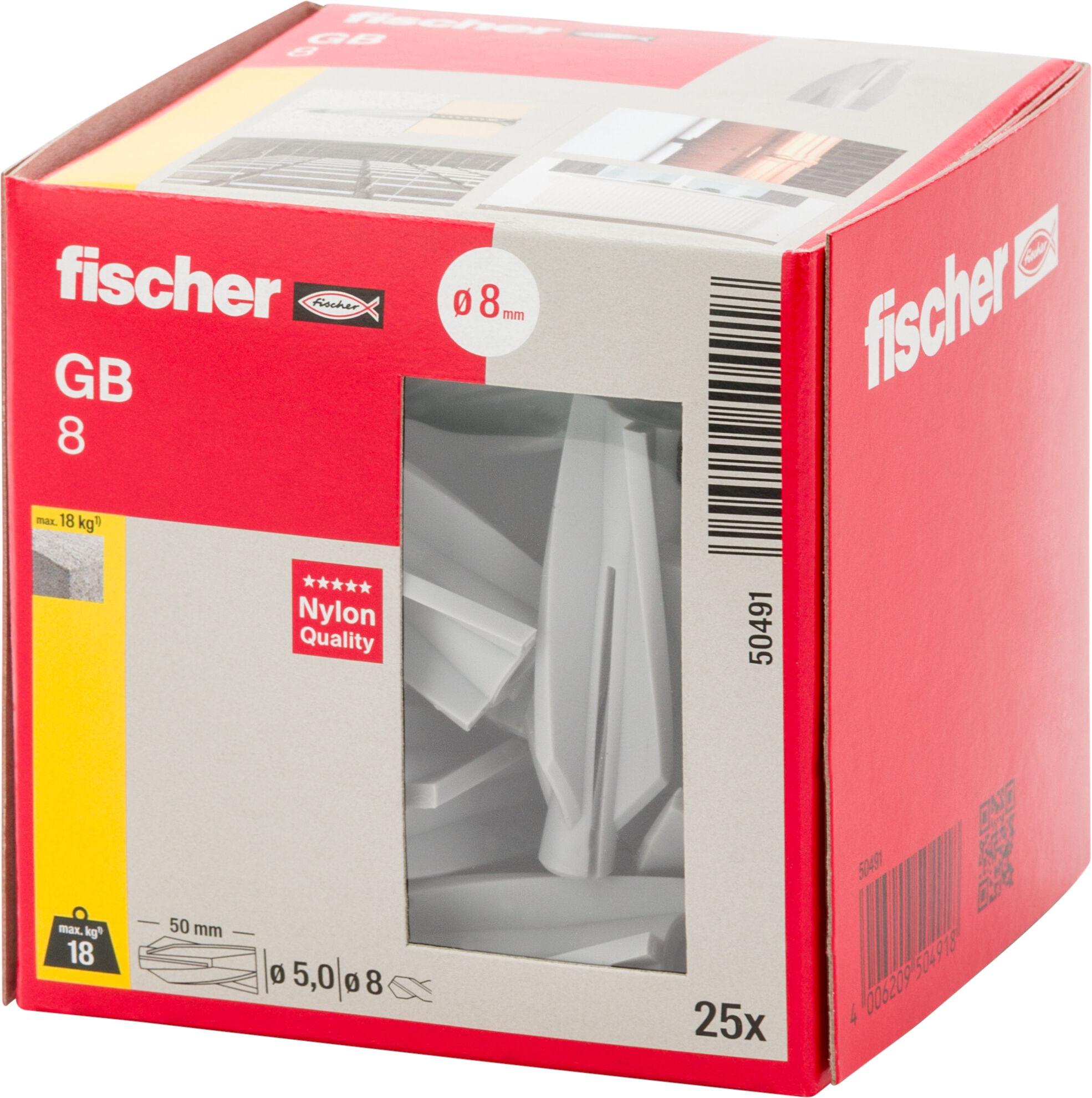Verpackung: "fischer Gasbetondübel GB 8"