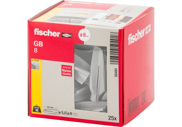 Packaging: "fischer pórusbeton dübel GB 8"