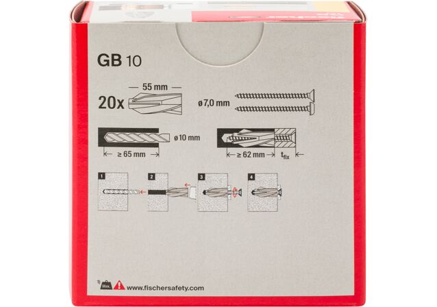Verpackung: "fischer Gasbetondübel GB 10"