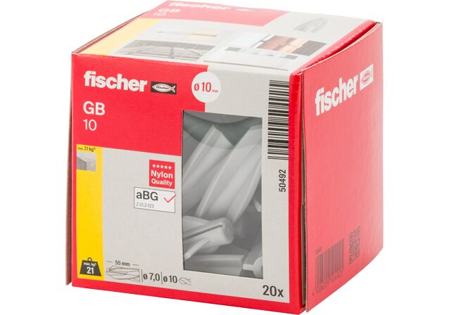 Packaging: "fischer 加气混凝土专用锚栓 GB 10"