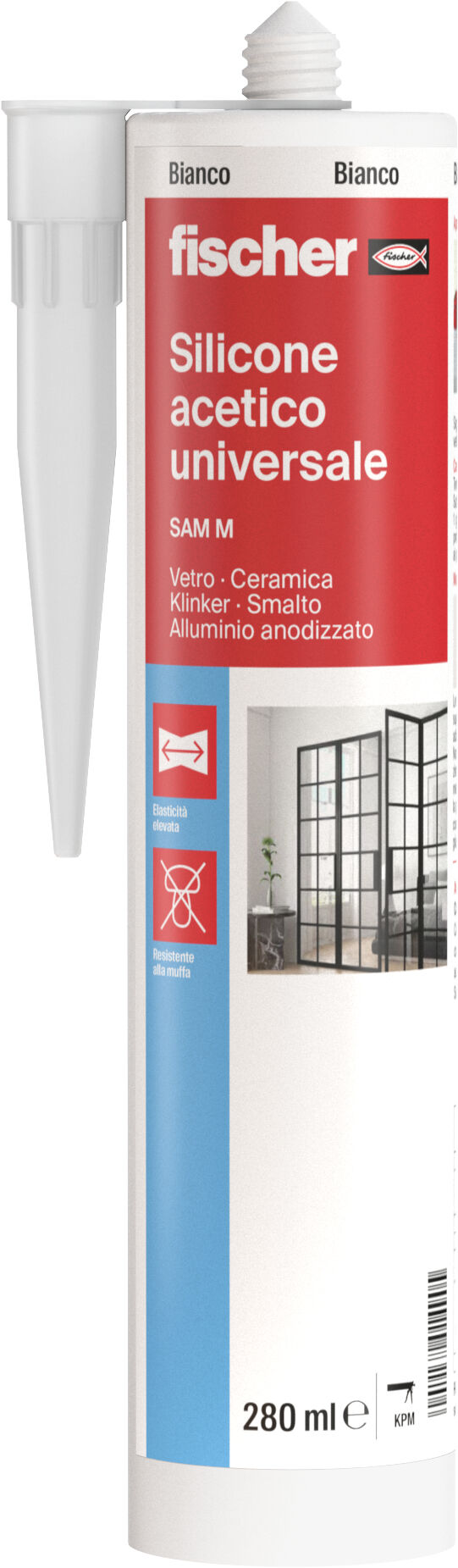 Foto Prodotto: "SAM M Silicone acetico multiuso bianco"