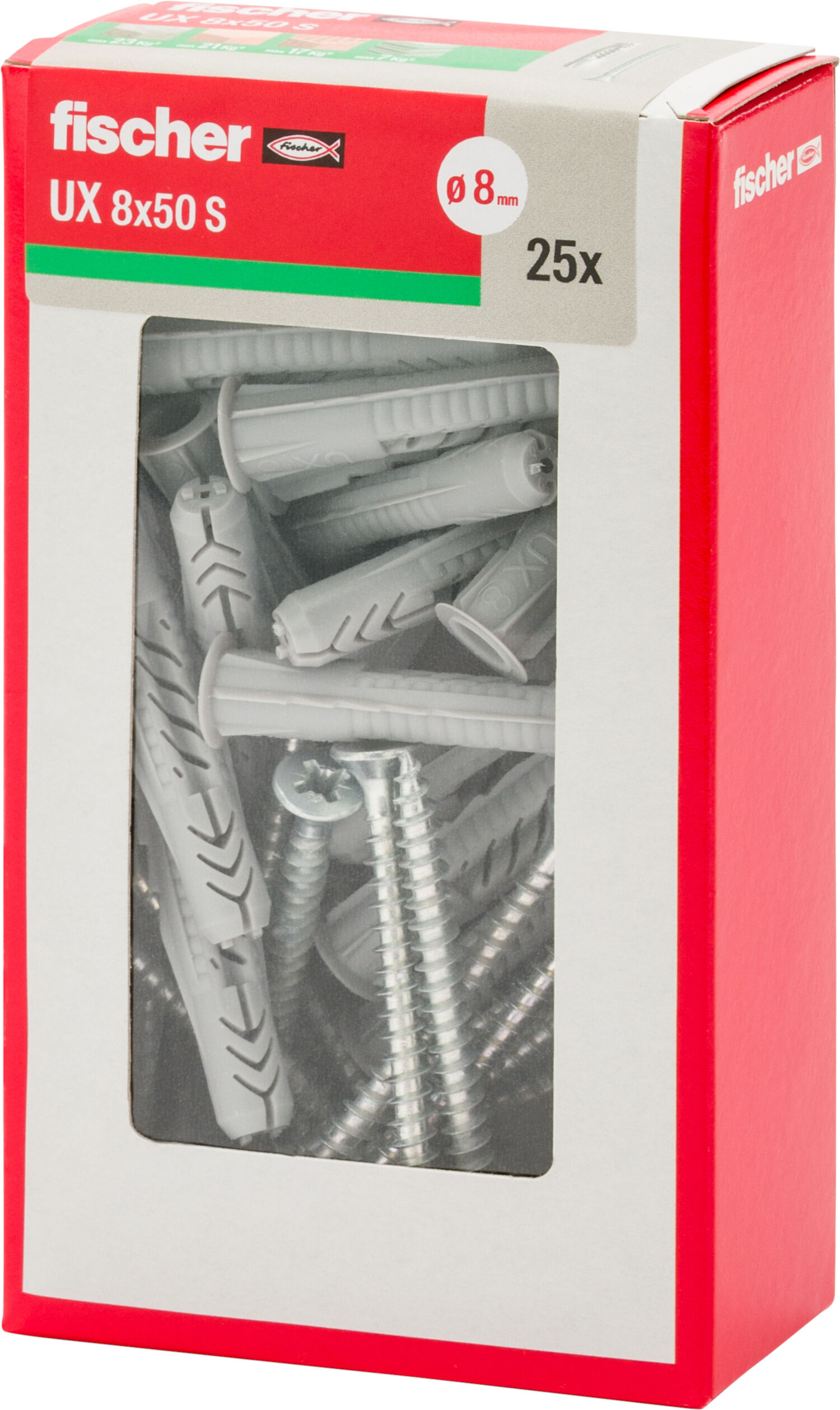 Confezione: "UX 8x50 S Y tassello con vite"