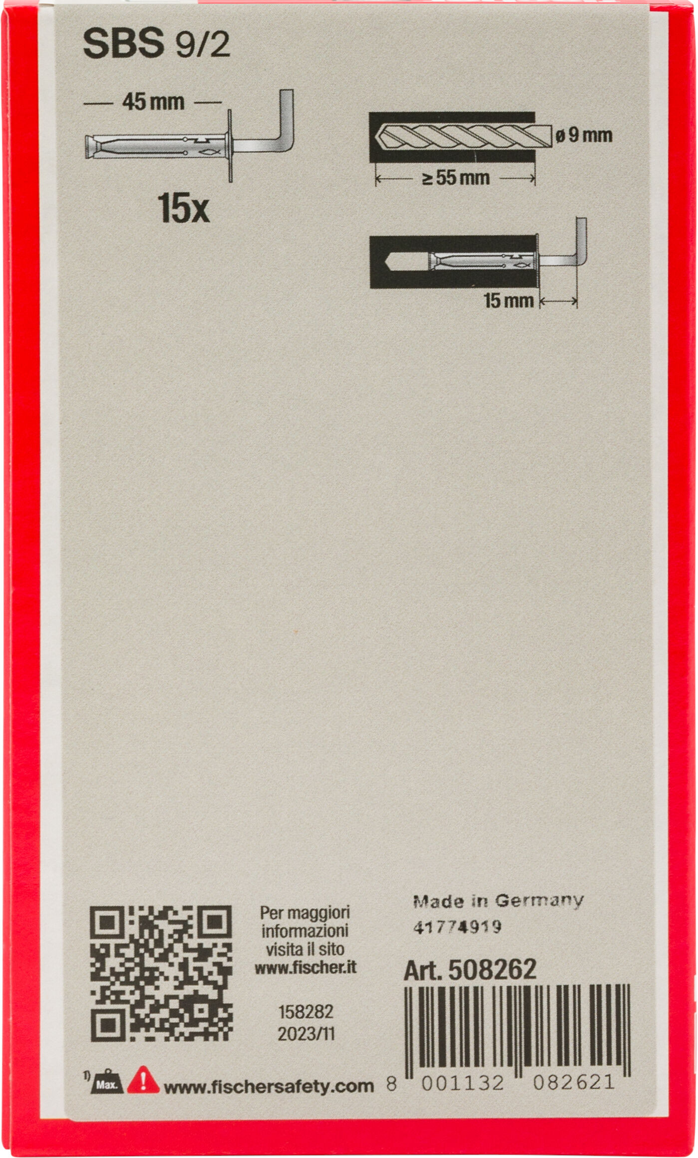 Confezione: "SBS 9/2 Y"