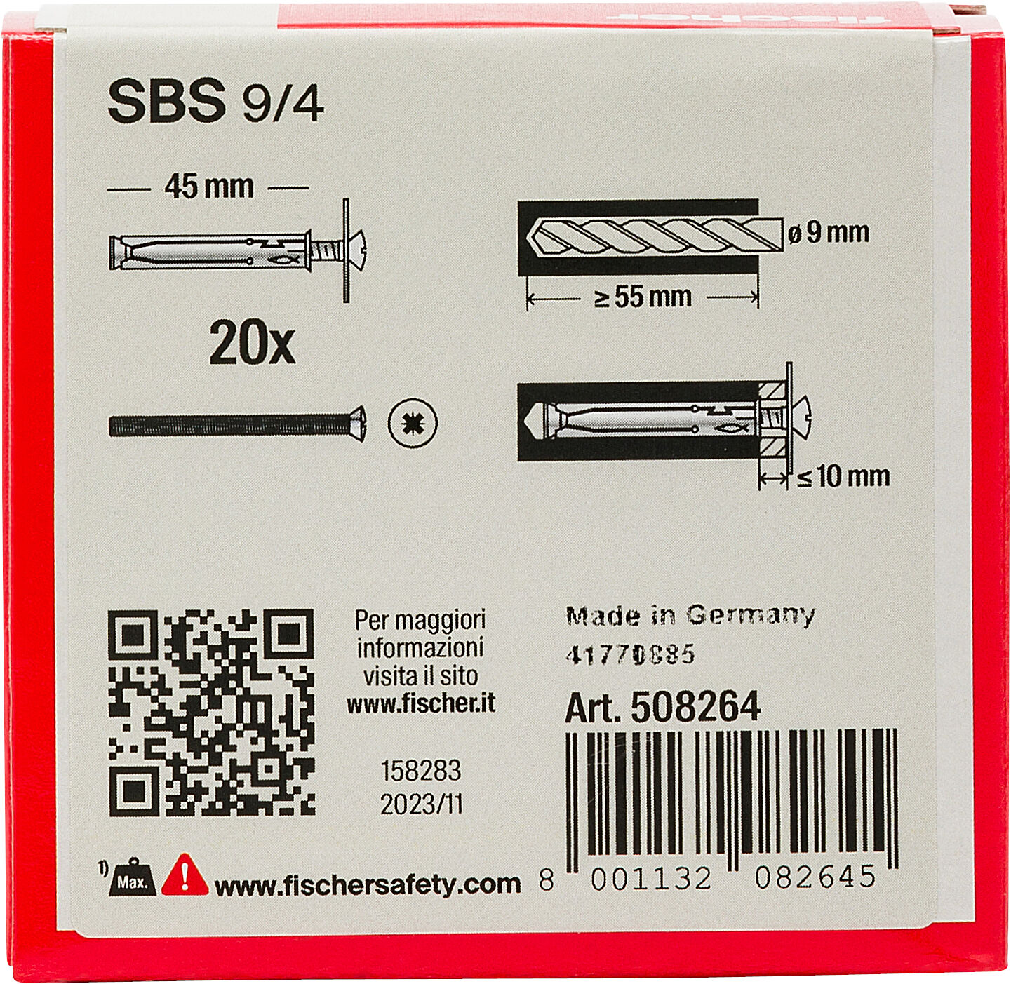 Confezione: "SBS 9/4 Y"