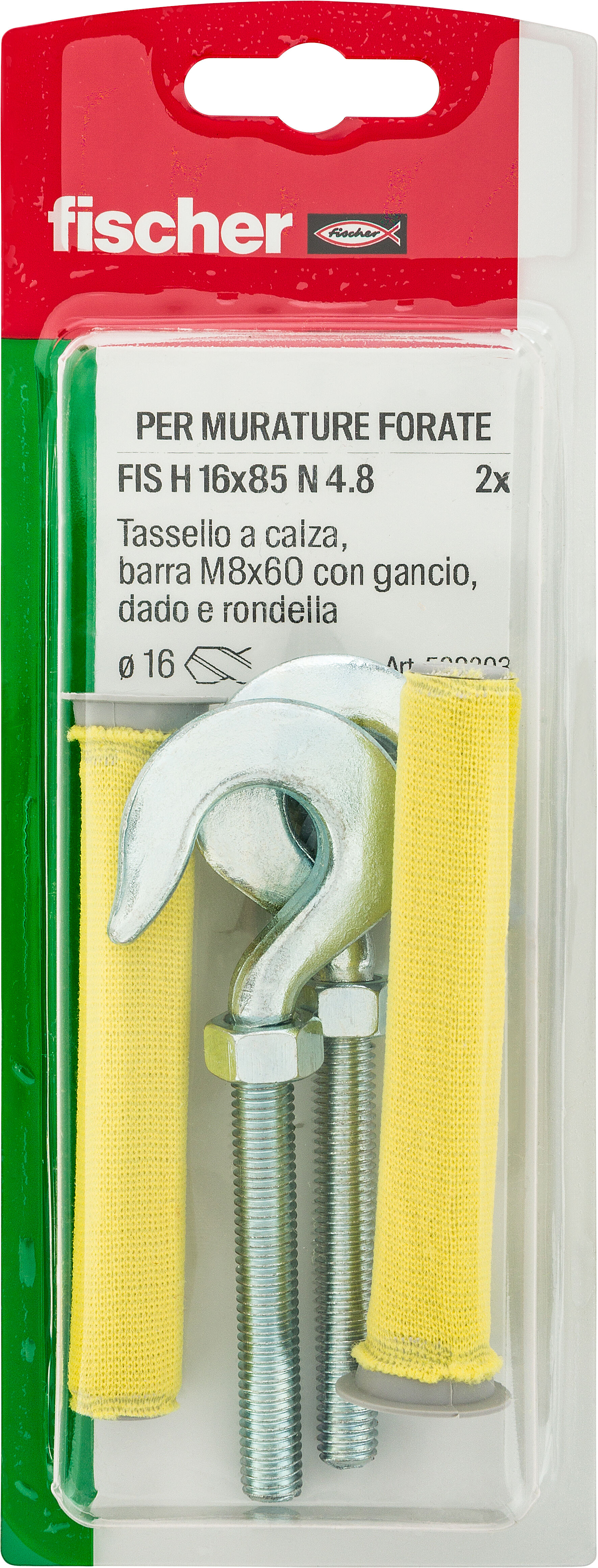 Confezione: "FIS H 16x85 N calza con ganci M8"