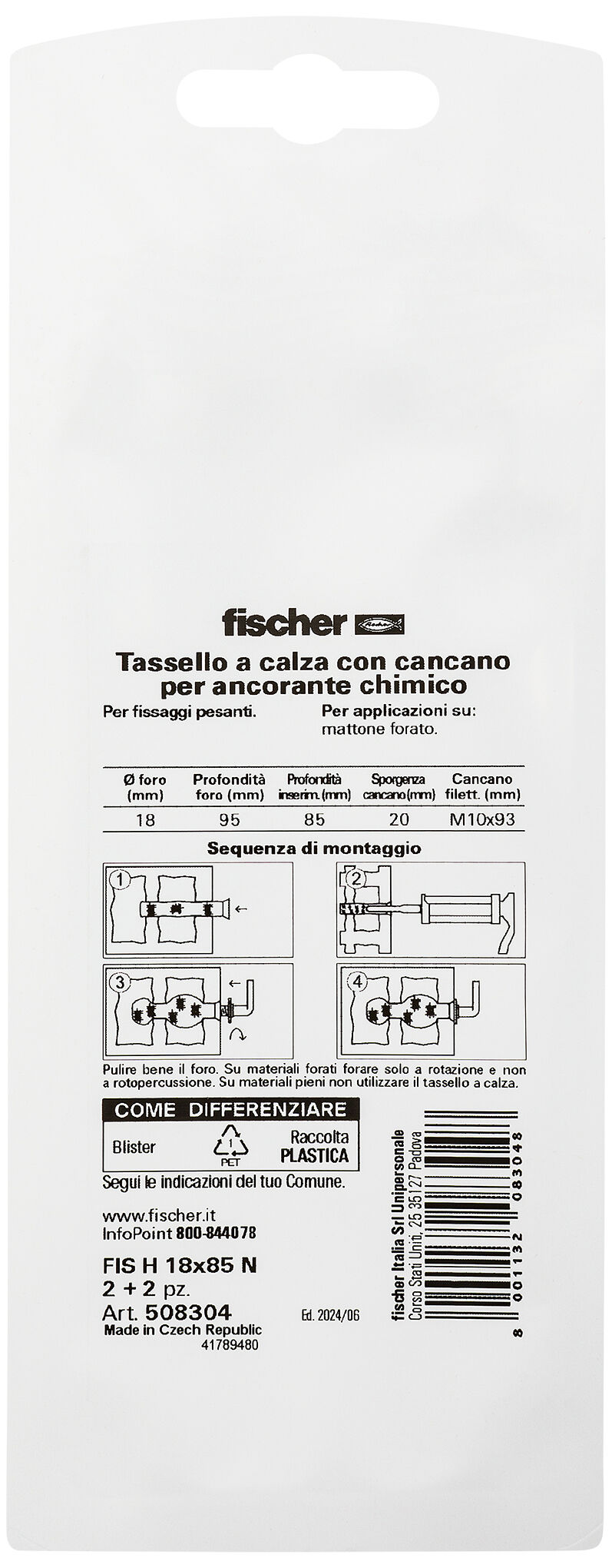 Confezione: "FIS H 18x85 N calza + cancani"